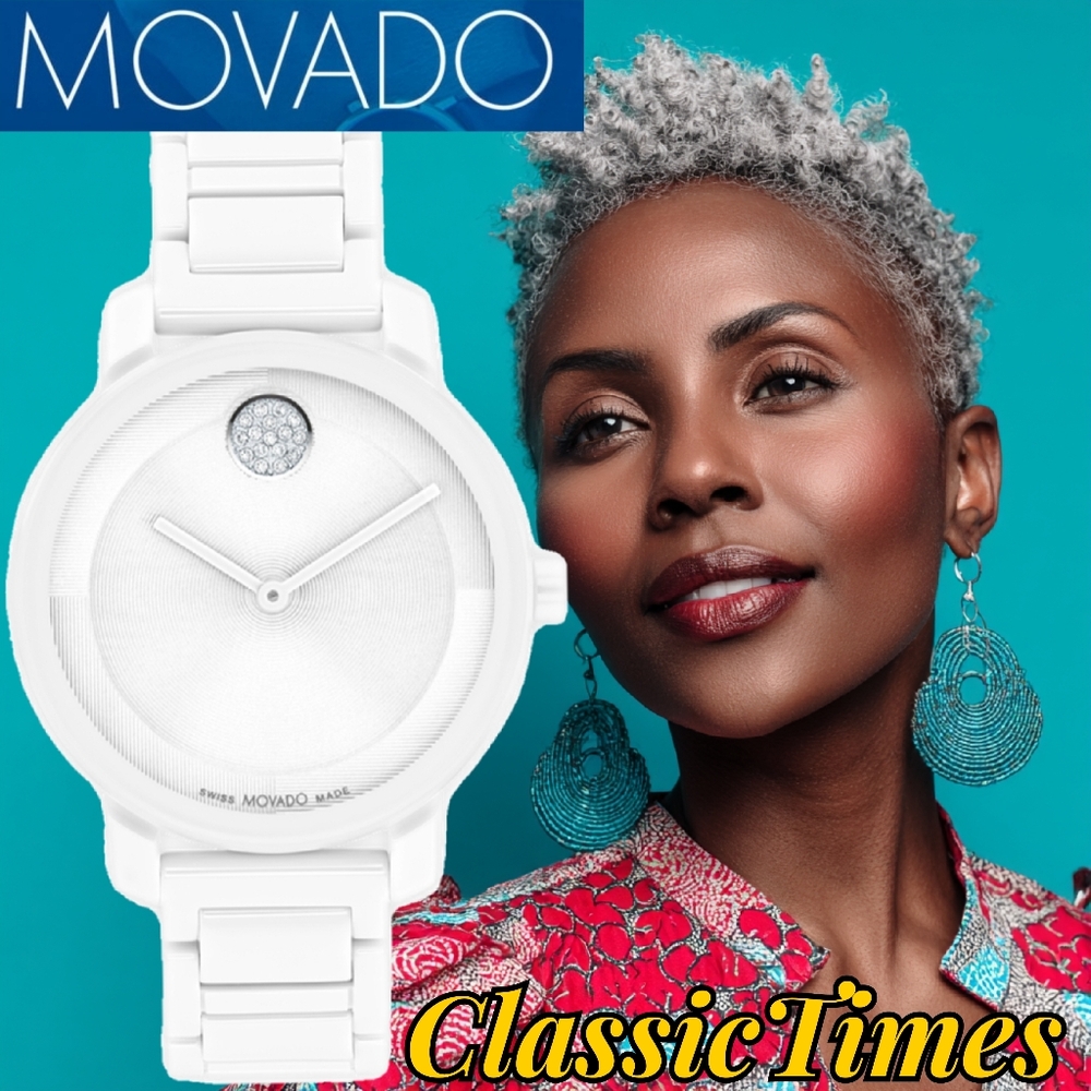 ***BRAND NEW*** Movado Ladie's Swiss Bold Evolution 2.0 White Ceramic Bracelet